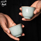 Wu Ming Tang Ru kiln ice flower glaze tea set complete set of opening slices can grow teapot lid bowl teacup high-end gift box