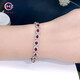 Huazhu New Ruby Bracelet Light Luxury Exquisite Pigeon Blood Ruby Bracelet Silver Plated 18K Gold Gift for Wife, Girlfriend, Best Friend 15.8cm