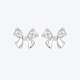 Meluxe soft light butterfly PT950 platinum earrings ribbon bow hollow earrings birthday gift about 3.41g/pair