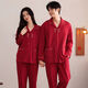 LangSha Couple Pajamas Men and Women Pure Cotton Long Sleeve Wedding New Year's Year Red Festive New 2025 Spring and Autumn Home Clothing Forever XL Women's Style