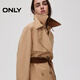 ONLY Autumn Elegant Commuting Style Lapel Straight Mid-length Windbreaker Jacket for Women|124336015 E10 Bison Brown M (165) 84A