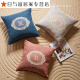 Qingye American light luxury leather sofa pillow living room high-end cushion simple color square bedroom sofa bedside pillow Muxian pink pillow 45*45