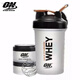 Shake cup ON protein powder scale portable powder box three-layer speed stirring milkshake men's and women's fitness sports water cup ON three-layer black 450ml 1 piece