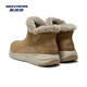 Chaussures féminines Skechers en hiver, bottes de neige simples, chaudes et confortables