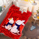 Chaosihui Kindergarten Blanket Thick Double-sided Velvet Nap Blanket Baby Student Dormitory Quilt Machine Washable Fortune Blossoms-Cloud Blanket Quilt- 200cm*230cm (about 2000g)
