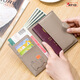 
VANLEMN Denmark Anti-theft Scanning Study Abroad Travel Passport Bag Card Bag Multi-function Storage Certificate Bag Passport Clip Women's Wallet Light Gray