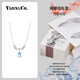 Yijin S999 Pure Silver Angel Teardrop Pure Silver Necklace Women's Light Luxury Niche Moonstone Teardrop Silver Ornament Chinese Valentine's Day Gift Exquisite Gift Box S999 Pure Silver Angel Necklace