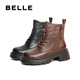Belle Fashion Retro Martin Boots Mall de magasinage pour femmes même en cuir véritable bottes courtes D3F1DDD4 Black-Single 37 (235 mm)