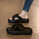 Belle Pedal Sandalen für Frauen im Sommer Wear 2025 Neue Strandsandalen mit dicker Locker-Strand modische Damen Schwangere Frauen pedalen Flip-Flops Khaki Farbe [verbessertes Modell] 37