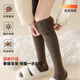 Catman Thick Warm Over-the-Knee Socks for Women in Autumn and Winter with Velvet and Thickened Knee Socks Covers Stockings Winter Thigh Socks Extended - 1 Pair White / About 70cm after Stretching One Size Thick Velvet Warm Over-the-Knee Socks