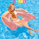 INTEX水上泳池浮排充气靠背躺椅浮床游泳圈泳圈成人儿童沙滩冲浪 粉色坐式浮排【送小脚泵】