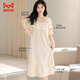 
Cat man [anti-mites and antibacterial pure cotton] women's pajamas nightgown women summer French sweet lace princess style beige L
