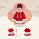 Balabala children's clothing, girls' Hanfu suit, autumn, winter and new year baby warm red New Year's greeting suit