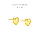 Chow Tai Fook's glossy love, golden gold earrings (working fee of 320) about 2.5g EOF1390
