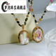 Mengpao Freshwater Baroque Pearl Pendant Necklace Niche Neck Chain Inlaid with Czech Diamond Chinese Valentine's Day Gift Powder A is more affordable - two-piece ring and necklace combination If you need a gift box, contact customer service and default OPP bag
