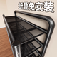Clothing shoe rack multi-layer home door indoor entry door small narrow installation-free folding simple shoe cabinet for dormitory rental use 3 layers 50cm-high-grade black double reinforcement + support tie