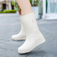 Rain boots for women adult 2024 new fashion style wear mid-tube boots non-slip water shoes rubber shoes overshoes rain boots women pink 37