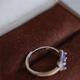 Luoyi's beautiful blue-purple gemstone tanzanite ring s925 sterling silver ring adjustable female gift 0 carat opening tanzanite ring