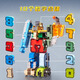 Schwebende Kinder Bildung Digital Deformation Toys Jungen 3-6 Jahre alt 5 Roboter 7 Bausteine ​​Geburtstagsgeschenk für Kindertag [10 Nummern + 5 Symbole] Schulbusspeicherbox