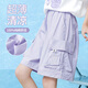 Pitt Pitt Girls Manga corta Summer Children 2025 Nuevo ropa deportiva de secado rápido Ropa para niños de dos piezas de dos piezas 10 años 9852 Color de gradiente + 18442 pantalones morados 170 cm