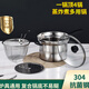 CLCEY304 stainless steel multifunctional noodle pot, milk pot, small frying pot, soup pot, steamer, household cooking pot, induction cooker, universal pot, 22cm 304 antibacterial steel, four-piece set with double bottom