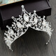 QBILY Bridal Crown Wedding Tiara Hair Accessories Princess Birthday Dress Hair Accessories Headband Hairband V-shaped Crown Silver + Veil