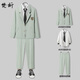 Teenage high school students adult dress suit uniform Japanese college style jacket men's trendy Korean suit men's suit clothes 3 pieces black suit + white shirt + black pants XL