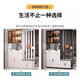 Aomoxuan Shoe Cabinet Door Entry Cabinet Living Room Storage Cabinet Porch Partition Cabinet Coat Rack Stool Integrated Wall Home Simple Gray + Length 120 Right Shoe Changing Stool