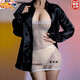 Feiyu Hua Chong Oily Silky Strap Top Skirt Sexy Nightgown Tight Ultra-Thin Skirt Transparent Chest Wrapped Skirt Solid Color Long Tube Top Skirt - Black