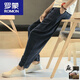 ROMON Summer Chinese style linen pants men's thin loose casual pants Harem pants nine-point pants cotton linen bloom pants men's off-white 3XL
