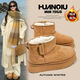 Universal (HUANQIU) warm thick-soled large cotton snow boots for women 2025 winter new style plus velvet thickening and heightening short-tube outdoor bread cotton shoes