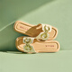 Belle casual flip flops for women's shopping mall same square-toe flat slippers A9Y1DBT4 beige 37 (235mm)