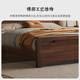 Small wooden nest bed solid wood bed double bed single bed new Chinese style black walnut storage bedroom 1.8 meters large wedding bed bed bracket 1500*2000
