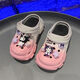 Qisiman Kinderschuhe für Mädchen Gradientenloch Schuhe Sommer 2024 Kulomi Girls Beach Bag Sandalen Nicht rutschende Eltern-Kind-Upgrade Weiß Pink 30 innere Länge 195 cm