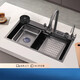 
Hansgrohe T6 kitchen sink set digital display stainless steel dishwasher pool Feiyu Waterfall multi-function washing menu tank gun ash 684 6845 nano sink + cup washing machine
