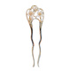 Two Worlds Elegant Artificial Pearl Flower Hairpin for Women Modern Simple Hairpin Double Plug Hairpin U-shaped Hairpin Comb Gold