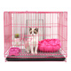 Cat Cage Encrypted Small Kitten Cage Home Indoor Foldable Transport Cage Convenient Rabbit Cage Chicken Cage Cage (with tray + food bowl + foot pad + cotton nest) Pink 76 encryption (3.0) 76*50*60