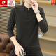 Pierre Cardin (pierre cardin) stand collar long-sleeved t-shirt men's spring and autumn Chinese style Henry collar polo shirt trendy autumn wear inner base t 8806 gray M
