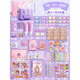 Handbook set gift box, cute and good-looking handbook, girl toy, cream gum card set, deluxe edition stickers, primary school student tools and materials, girl’s birthday, 61 Children’s Day gift, handbook set + Goo card set + quiet book, 1283 pieces of rabbit password box