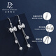 Duozun pt950 genuine platinum earrings for women platinum earrings bow tassel ear hooks versatile earrings for gifts bow ear hooks 4.71 g (pair)