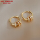 Hao Geely 18k gold earrings women's hoop earrings light luxury niche design earrings trendy exquisite ear buckle gold-plated gift gold