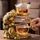 Porcelain brand tea set Jinchan glass automatic tea set simple magnetic suction water tea set creative Kung Fu tea set tea cup teapot