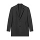 Qipai 100% wool men's woolen coat spring and summer business casual mid-length double-sided woolen coat dark gray 2XL