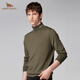 HENRY GRANT Henry Grant Men's knitted green lazy windbreaker turtleneck top half turtleneck regular slim sweater Army green (QBY243651U266) One size fits all 44 (165/88A)