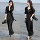 Question floating black suit for women summer fashion two-piece temperament fashionable skirt 2024 summer new temperament sunscreen J683 gray XL [suggested 115130Jin [Jin equals 0.5 kg]]