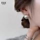 Kaximu 925 silver needle silver brushed earrings for women 2025 new niche retro earrings light luxury high-end versatile earrings S925 silver needle silver brushed earrings