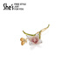 She s Akiko Monet embroidery flowers light luxury high-end women's brooch fashion corsage pin birthday gift for girlfriend
