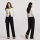 Semir shopping mall same style casual pants for women plus velvet trousers simple winter 2024 imitation wool wide leg pants 101724127016A