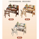 Huazhou Desk Home Student Study Table with Bookshelf Can Lift Writing Table Study Computer Table 0.9 meters Log Wood Color