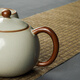 Tangfeng Ru Kiln Tea Set Home Teapot Kung Fu Tea Set Beige Song Ci One Pot Two Cups Gift Box
